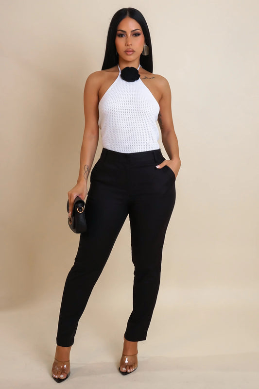 Boss Moves Pants. Midnight Black Tailored Slim Pants