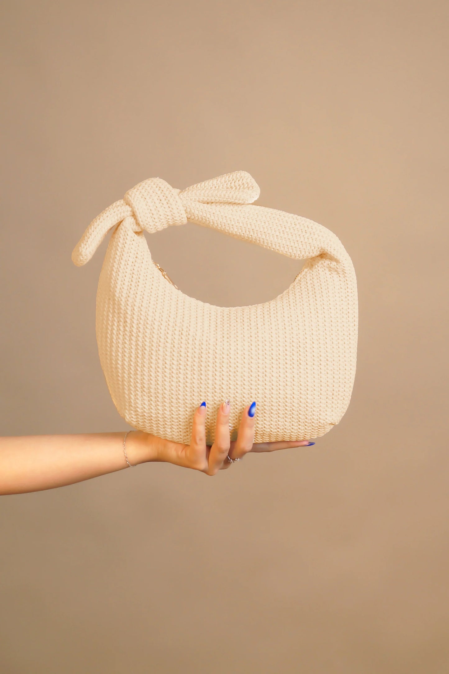 The Aura Knit Shoulder Bag ( Sand )
