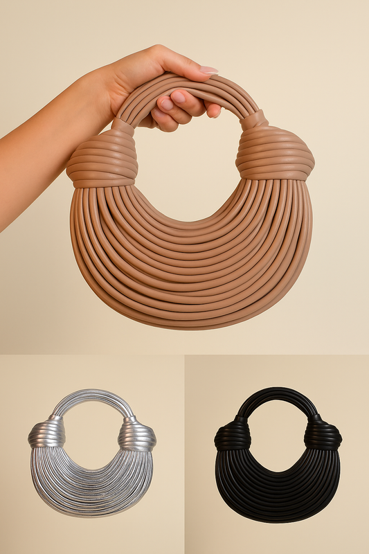 ✨ The Sculptural Trio – Black, Metallic & Brown ✨