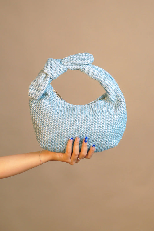 The Aura Knit Shoulder Bag ( Heaven Blue )