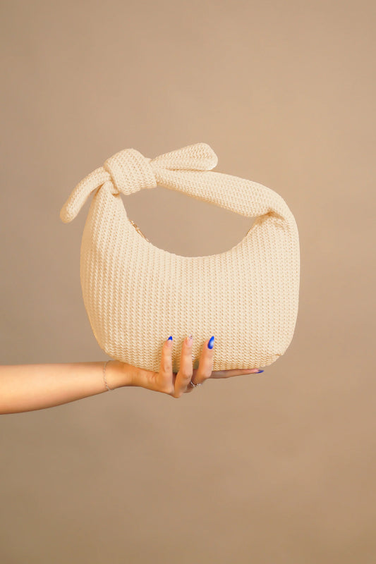 The Aura Knit Shoulder Bag ( Sand )